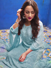 Muted Blue Chikankari Kurta